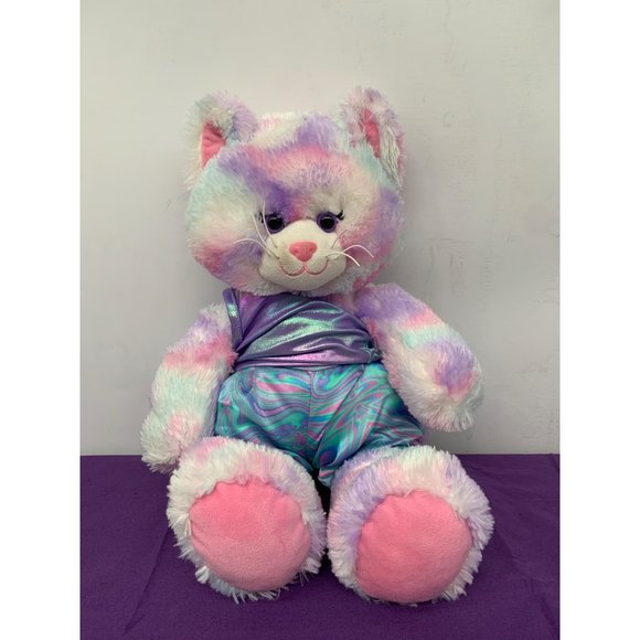 Build A Bear Cat 16 inch Sings Into the Unknown Frozen Pink Purple, Blue tie-dye - Picture 1 of 11